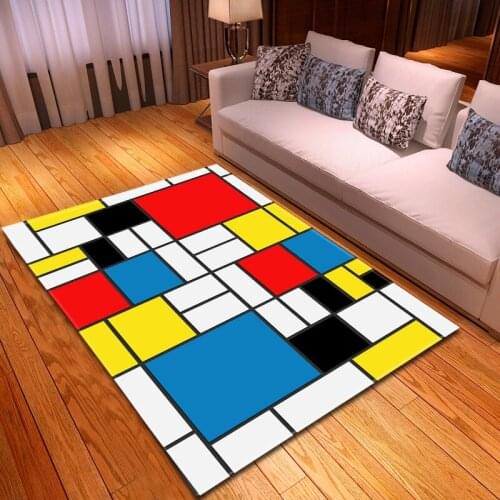 3D Stereo Grid Large Carpet Baby Crawl Area Rug Kids Play Mat Soft Flannel Child Bedroom Room Game Home For Carpets Living Decor