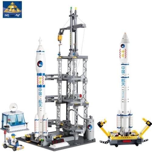 822pcs Kaizhi 83001 Aerospace Long March 2 Launch Operator Station Inspection Car Mini Particle Boy Building Block Toy Gifts