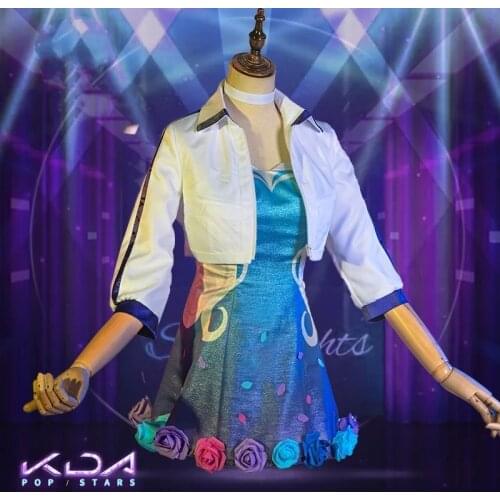 Anime LOL KDA Seraphine The Starry-Eyed Songstress Lolita Outfit Shinning Uniform Women Cosplay Costume Halloween Free Shipping