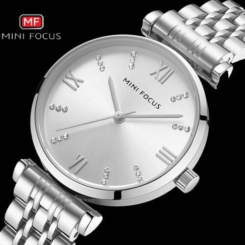 MINIFOCUS Elegant Dress Women Watches Top Brand Luxury Quartz Ladies Watch Stainless Steel Strap Simple Fashion Relogio Feminino