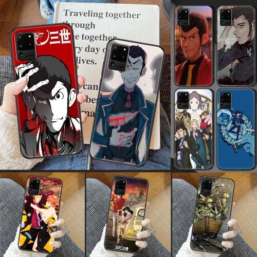Anime Lupin III Phone case For Samsung Galaxy Note 4 8 9 10 20 S8 S9 S10 S10E S20 Plus UITRA Ultra black tpu cell cover pretty