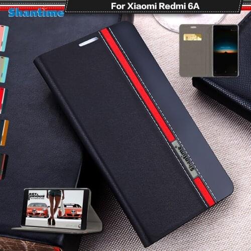 PU Leather Phone Case For Xiaomi Redmi 6A Case For Xiaomi Redmi 6A Business Case TPU Silicone Back Cover