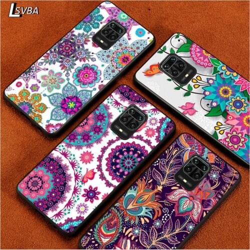 Mandala Flowers for Redmi K30 K30S K30T K20 10X 9i 9 9A 9C GO 8A 8 7 6 6A 5A 4X S2 Pro Plus Ultra Black Phone Case