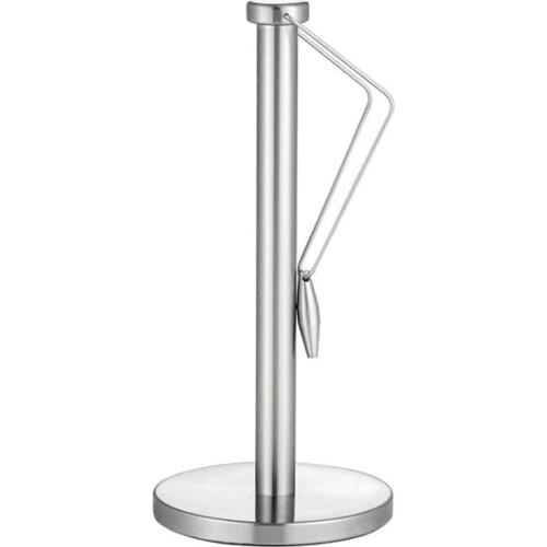 Paper Towel Holder Stand with Base for Kitchen,Stainless Steel Paper Towel Dispenser,Prevent Paper Rolls From Falling
