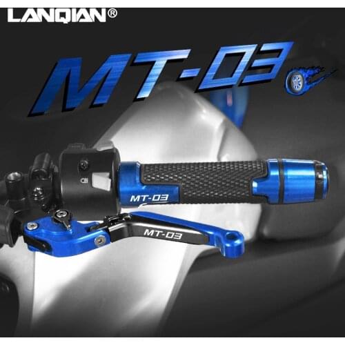 For Yamaha MT03 Motorcycle Accessories Brake Clutch Levers & Handlebar Handle Grips MT 03 MT-03 2005-2019 2015 2016 2017 2018