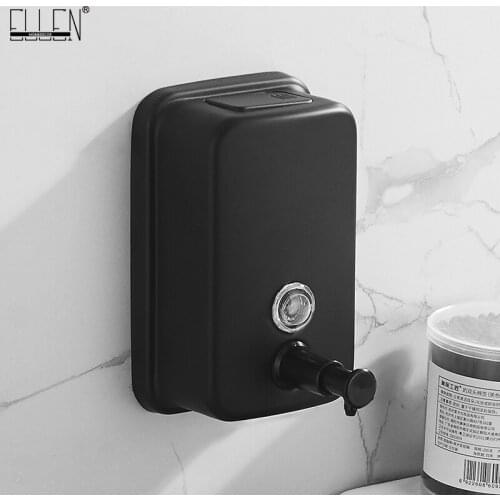ELLEN Black Liquid Soap Dispenser Wall Shampoo Soap Holder Kitchen Bathroom Sink Lotion Hand Pump EL67