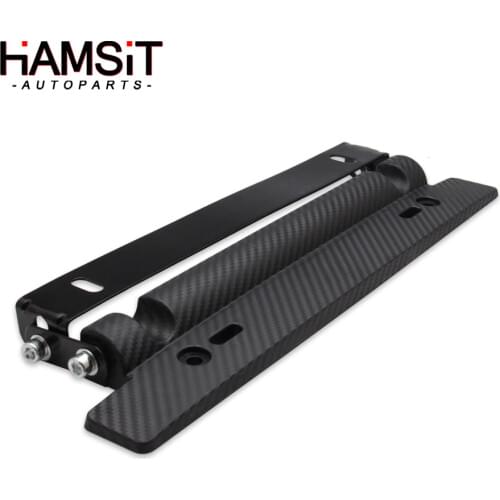 Hamsit car modification American regulation carbon fiber pattern license plate frame adjustable wholesale dropshipping
