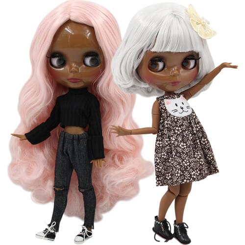 ICY DBS Blyth Doll Toy blyth doll joint body super black skin bjd 30cm doll for DIY custom doll