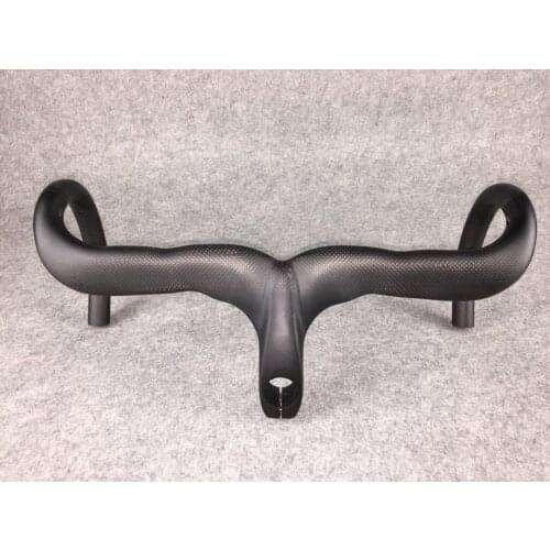 Manillar de bicicleta de carretera de fibra de carbono 3k, curva integrada, totalmente negra, mate o brillante, la mejor calidad