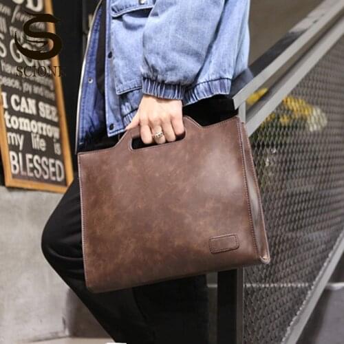 Mens PU Leather Handbags Male Fashion Shoulder Bag High Quality Messenger Bags Business Briefcase Documents Laptop Bag XA272M