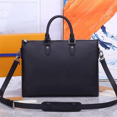 Mens black suede leather business briefcase handbag messenger bag