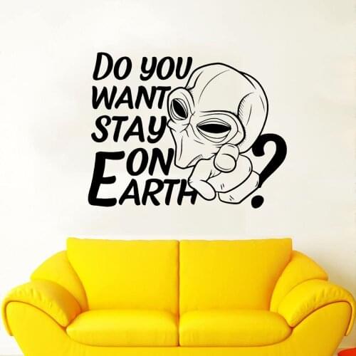 Alien Invasion Quote Wall Sticker Decal Alien Sticker Home And Bedroom Art Decoration A003100
