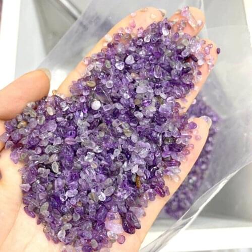 Small Size Natural Tumbled Amethyst Crushed Stone Reiki Healing Mineral Crystals Chip 100 g