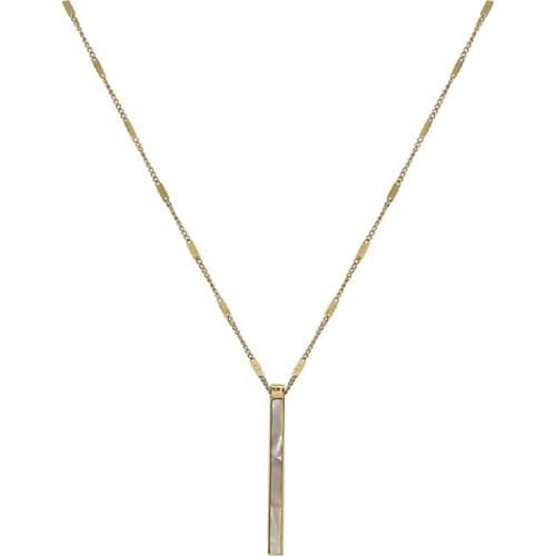 RZ114 Shell Titanium Steel Necklace Simple Ins Cold Wind Clavicle Chain 2021 Trendy Niche Temperament Necklace