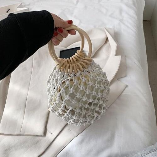 Luxury Handbags Mini Straw Bags New Fashion Purses Pocket Hollow Bag 2021 Womens Solid Color Summer Beach Female Japan and Korea