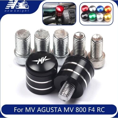 With Logo For MV AGUSTA MV 800 F4 RC BRUTALE 990R Mtorcycle CNC Aluminum Rearview Handlebar Mirror Bolt Screws Mount Adapter