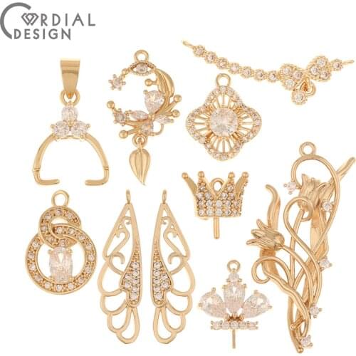 Cordial Design 6Pcs Jewelry Accessories/Choose/Multi Shape/DIY Charms/CZ Pendant/Jewelry Findings & Components/Hand Made