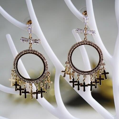 Zircon earrings drop earring in S925 needles for women girls luxury earring for daily for party wedding jewelry