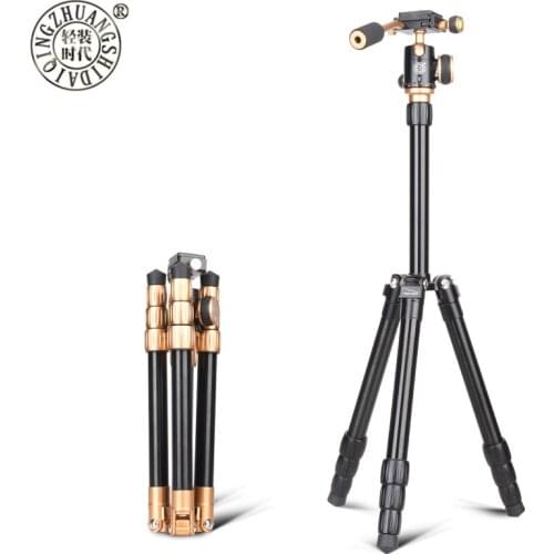 QZSD Q066 new design aluminum tripod for SLR video camera 46.65" inch camera trepied with 1/4 screw rotary panoramic ball head
