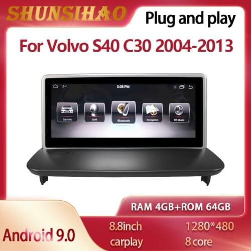 Ouchuangbo Android 9.0 for 8.8 inch Volvo S40 C30 2004-2013 CarPlay car GPS navigation radio Audio player multimedia 4GB+64GB