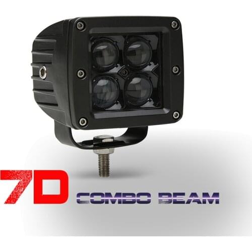 LED Car Work Light 7D Beam Headlight 12V24V 20W Optical Lens Square Fog Light Lamp For Truck Motorcycle 4x4 engineering vehicles