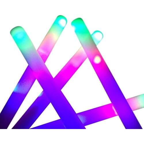 Glow Sticks Bulk - 24 Pcs LED Foam Sticks Glow Batons with 3 Modes Flashing Effect, Glow in the Dark Party Supplies