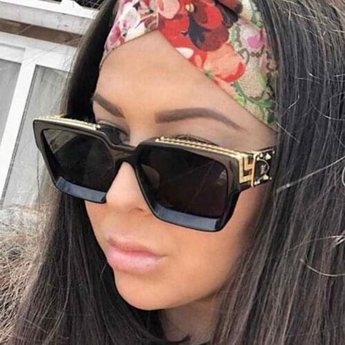 LS JOHN Square Luxury Sunglasses Women Men Brand Designer Unisex Fashion Eyewear Black Gray Vintange Oversize Sun glasses UV400