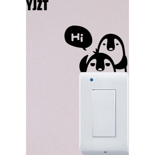 YJZT Cute Penguin Vinyl Wall Decal Decor Switch Sticker Funny Animal Pattern Creative 17SS0327