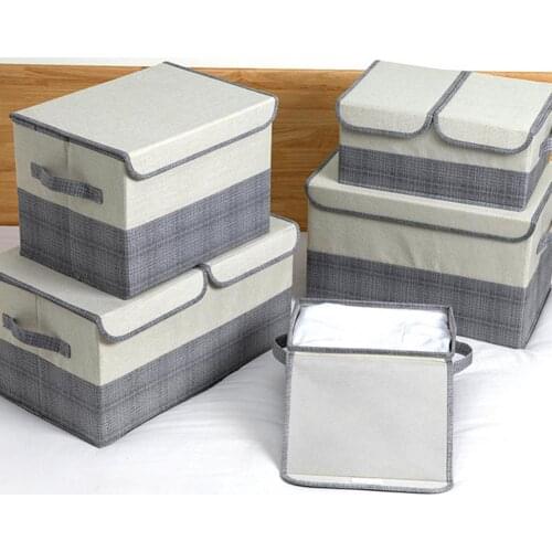 Cotton Linen Storage Box Cotton Flax Clothes Socks Toy Snacks Sundries Organizer Set Fabric Boxes Cosmetics Household