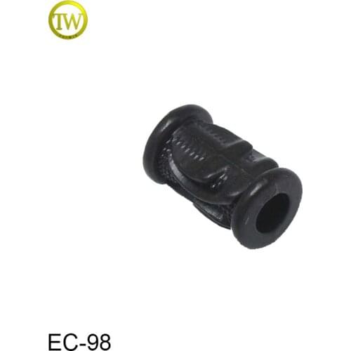 EC98 Custom metal cord end design your design cord stopper in plating black color