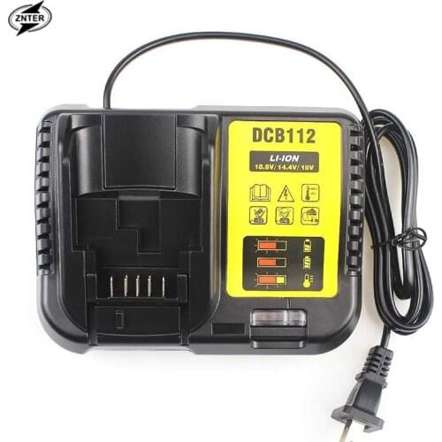 ZNTER 10.8V 14.4V 18V Tool Battery Charger DCB112 Li-ion Battery Charger Replacement For Dewalt 10.8V 14.4V 18V EU Plug JUL14-C