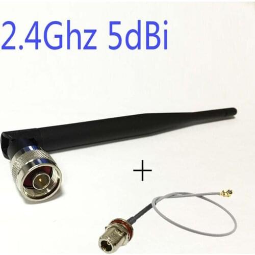 2.4Ghz 5dbi OMNI WIFI antenna with N male + N female bulkhead to ufl.ipx cable 15cm for wifi router