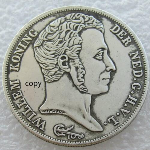 #2)Netherlands,1818 3 Gulden Willem l Silver Plated Copy Coin