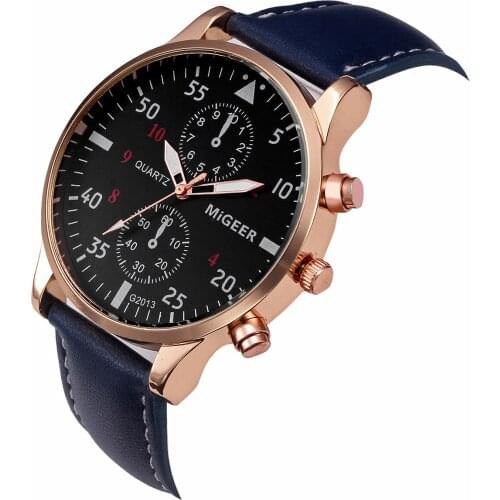 2021 New Luxury Watch Relogio Korean Mens Watch Belt Quartz Watch MiGEER Fashion Casual Watch Business Watch Men Fashion