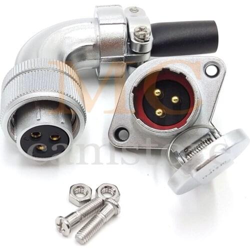 WS20 3 Pin Connector Power Automotive Industrial Aviation Male Cable Plug Female Panel Socket (1 Set)