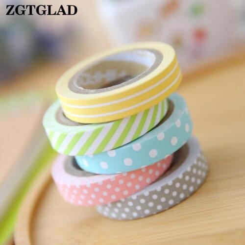 5 Rolls Colorful Cute Tape Scrapbooking Stickers Adhesive Sticky Paper Masking Tape Scrapbooking Decor
