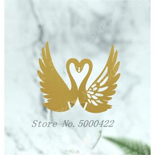 50pcs Swan Name Cards Laser Cut Table Mark Wine Glass Name Valentine Place Cards Wedding Birthday Event Banquet Favor