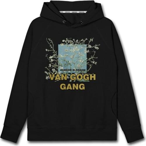 Apricot blossom Van Gogh Vincents world famous paintings mens hoodies top for men clothing printed fashion autumn clothes