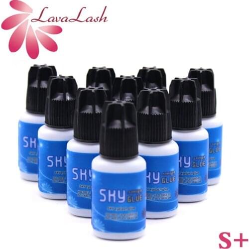 10 PCS SKY Glue for Eyelash Extension Korea Original Sky Plus 5ml Black Cap Beauty Shop Makeups Tools Lasting Low Stimulation