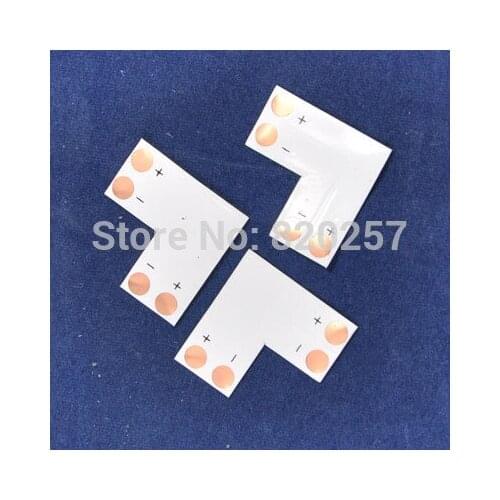 Free shipping 50pcs lot 10mm width 2pin led PCB connectors L shape, 90 degree pcb connector