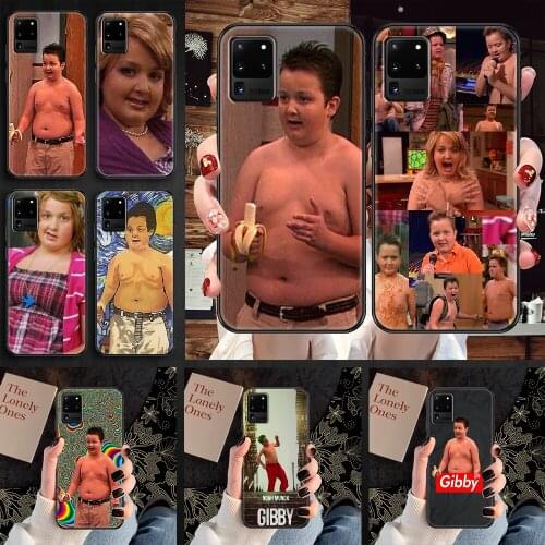 Gibby From ICarly Transparent Phone case For Samsung Galaxy Note 4 8 9 10 20 S8 S9 S10 S10E S20 Plus UITRA Ultra black tpu shell