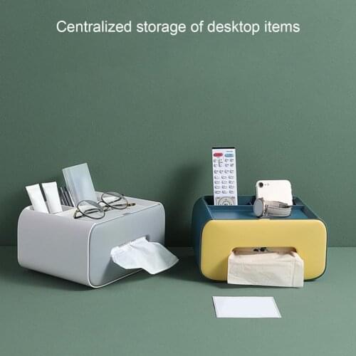 Home Tissue Box Holder Rectangular Wipes Paper Storage Case Sundries Organizer