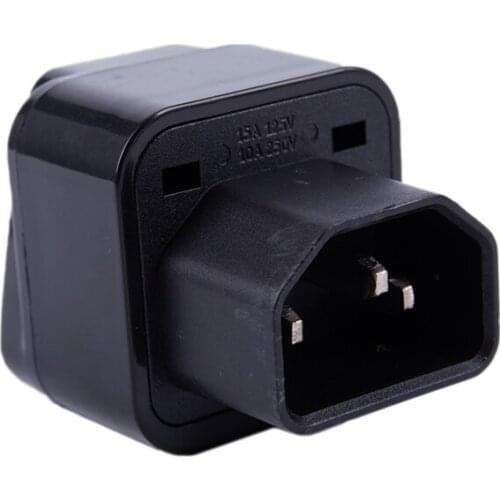GTBL IEC 320 C14 to universal Female Power Adapter AC Power Plug Connector, Black