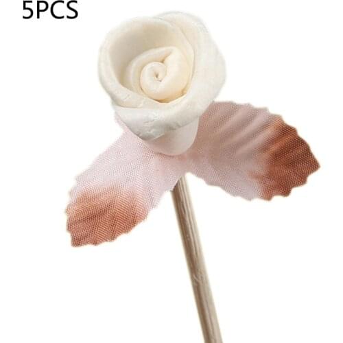 5pcs Artificial Rose Flower Rattan Fragrance Diffuser Replacement Stick DIY Handmade Home Decoration Simple Style Rattan