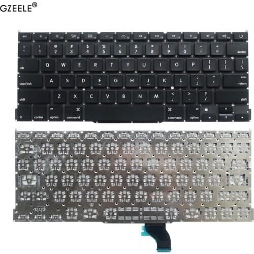 GZEELE English Laptop Keyboard For Apple Macbook Pro Retina 13" A1502 ME864 ME865 ME866 US keyboard 2013-2015 Years black