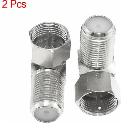 2Pcs Coaxial Right Angled F Connector / Adapter TV Male Plug To Female Socket 90 Degree Right Angled TV Aerial Cable Connector