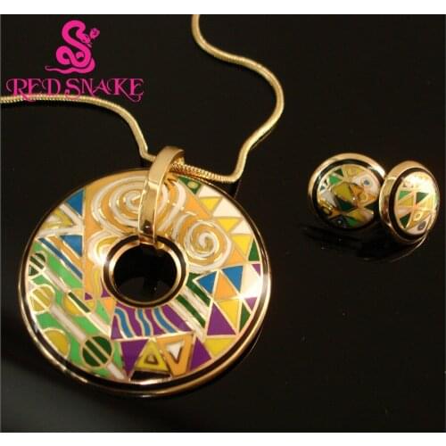 RED SNAKE Hot Sale! Great Value Brand Product Gold-color Enamel Jewelry Sets with Colorful Necklace and Earrings