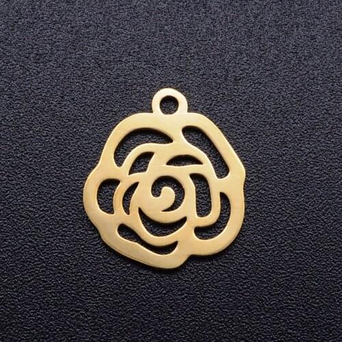 Lyvior Flower Pendant 5 Lot/Package Stainless Steel Cutting Jewelry Accessories diy Flower Jewelry DIY Necklace Bracelet