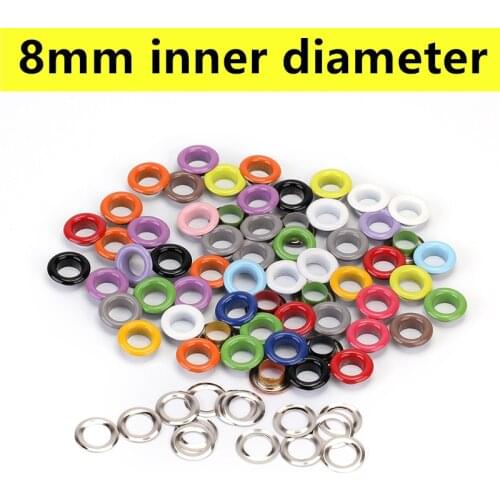 Metal Alloy Garment Eyelets Multicolor Scrapbook Eyelet Inner Dia. 8MM Craft Sewing DIY Accessory 100sets