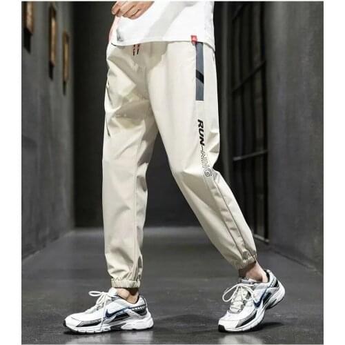 Mens Casual Pants 2021 Black Pencil Pants Elastic Waist Harem Joggers Ankle-length Male Trousers Sweatpants